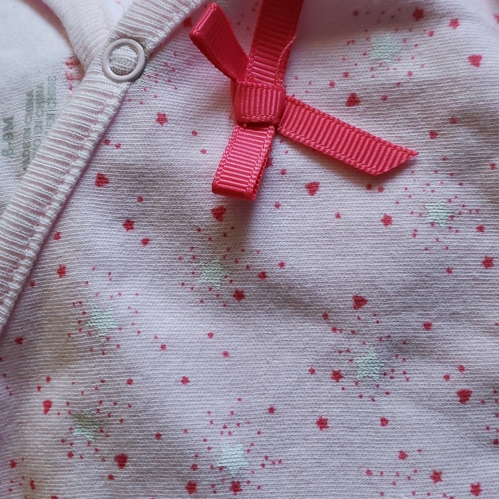 Absorba Footie Baby Girl, Size 6-9 Months, Pink, White Color. - Picture 5 of 5
